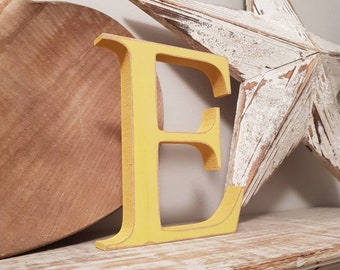 Painted Wooden Letter E - Georgia Font - Various finishes and colours, standing, 20cm