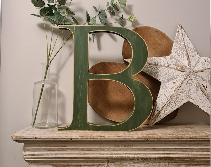 Hand-painted Wooden Letter B - Freestanding - Georgian Font - Various sizes, finishes and colours - 20cm