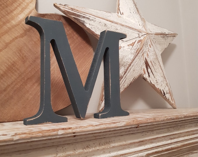 Wooden Letter 'M' - 15cm - Georgian Font - various finishes