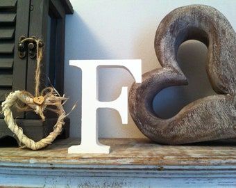 Painted Wooden Letters 'F' -  25cm x 18mm - Georgian Font - various finishes, standing, Decorative Letters