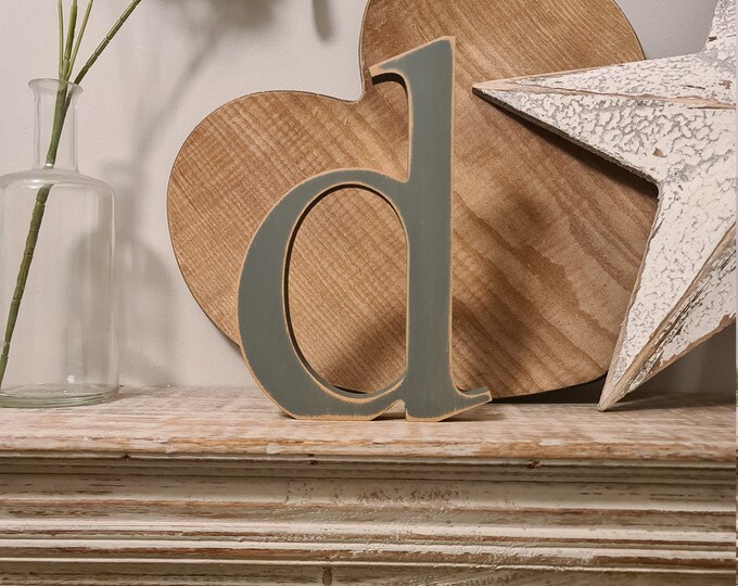 Wooden painted letter - d - Times Font - various finishes, standing - price per letter, lowercase