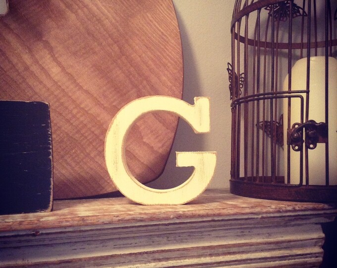 Wooden Letter 'G' - 20cm- Rockwell Font - various finishes, standing