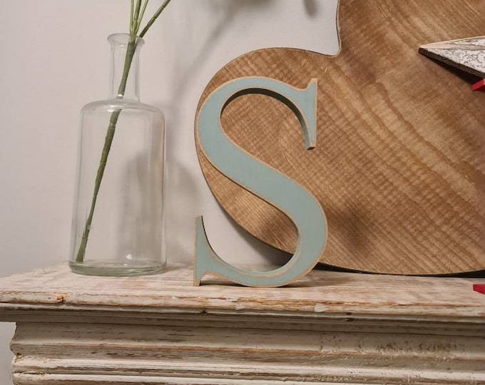 Wooden Letter S -  10cm - Georgian Font - various finishes, standing