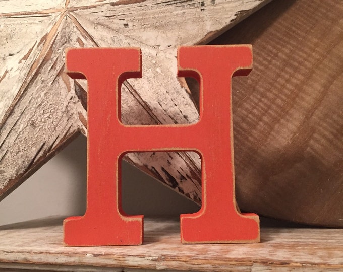 Wooden Letter 'H'  - Rockwell Style Font, 30cm, various sizes, colours and finishes available, initial, monogram, price per letter