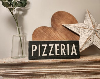 Handmade Wooden Sign - PIZZERIA - Rustic, Vintage, Shabby Chic, approx 27cm