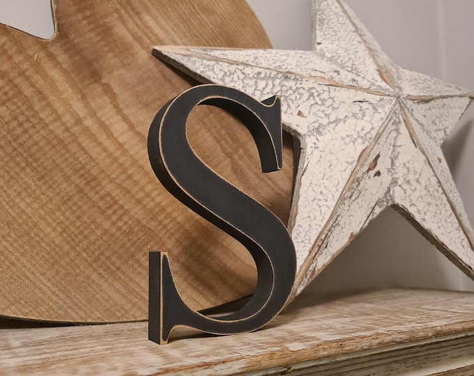 Wooden Letter 'S' -  15cm x 18mm - Georgian Font - various finishes, standing