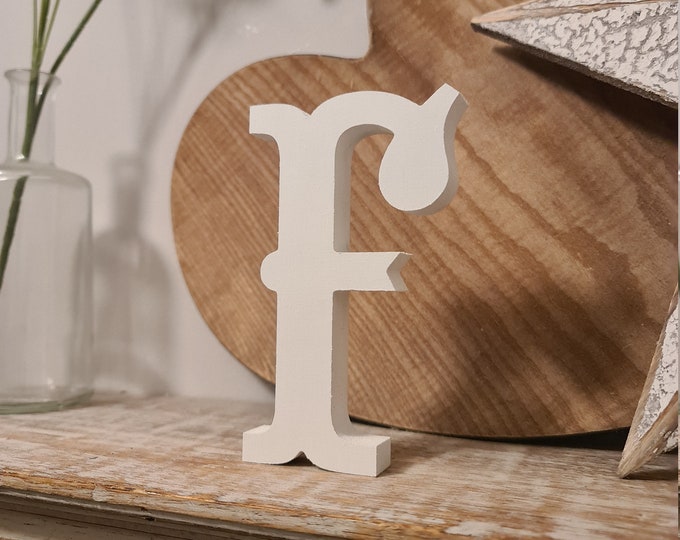 Wooden Letter F – Personalised Name Letter – Nursery Decoration Ideas – Rustic Room Décor – Circus Style – Decorative - 15cm