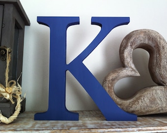 Wooden Letter K , 20cm x 18mm - Freestanding - Georgian Font - Various sizes, finishes and colours,