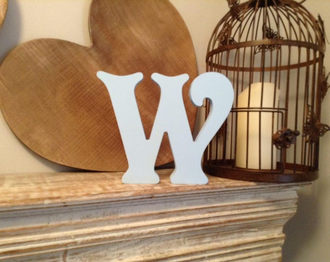 Wooden Letter W -  15cm - Victorian Font - various finishes, standing