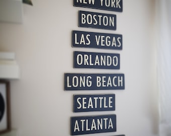 Personalized Sign, Custom City, State, Country Name Gift, Traveller Wooden Sign Boards for Home Decor, Housewarming and Christmas Present