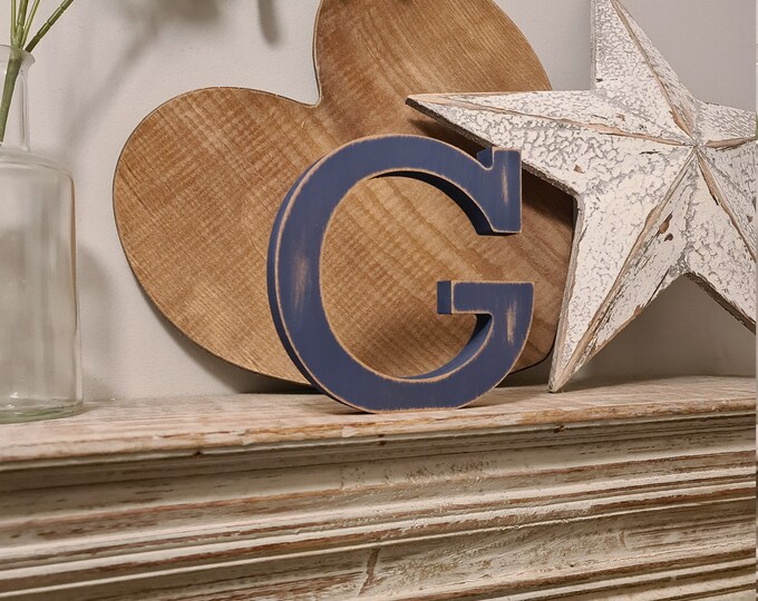 Hand-painted Wooden Letter G - Freestanding - Rockwell Font - Various sizes, finishes and colours - 15cm