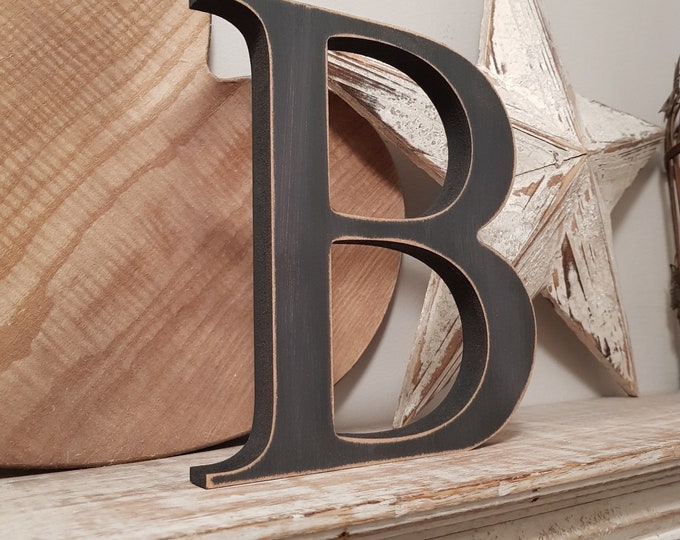 Wooden Letter B – Personalised Name Letter – Nursery Decoration Ideas – Rustic Room Décor – Georgian Style – Decorative - 30cm