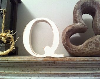 Wooden Letter Q - 30cm x 18mm, Freestanding - Georgian Font - Various sizes, finishes and colours