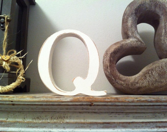 Wooden Letter Q - 30cm x 18mm, Freestanding - Georgian Font - Various sizes, finishes and colours