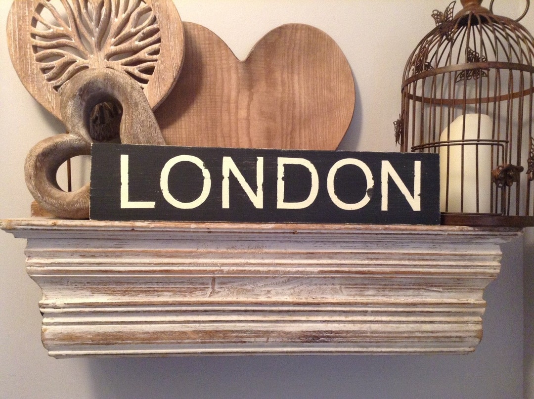 Handmade Wooden Sign - LONDON - Rustic, Vintage, Shabby Chic - Etsy