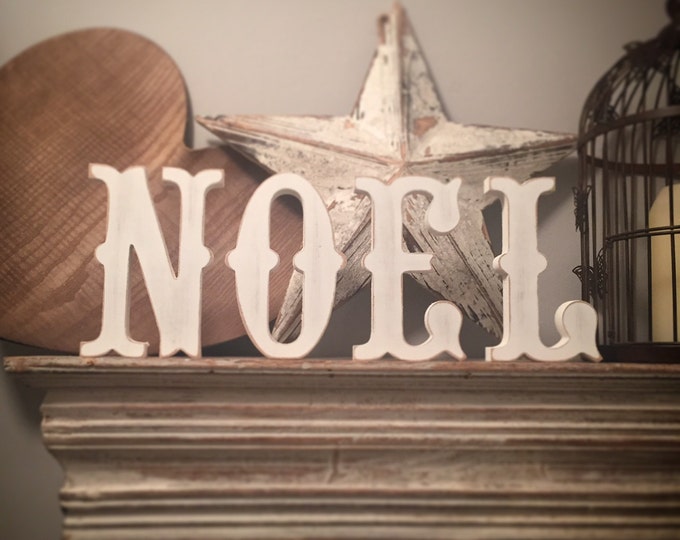 Christmas Hand-painted Wooden Letters - NOEL - 15cm