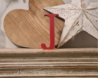 Hand-painted Wooden Letter J - Freestanding - Georgian Font - Various sizes, finishes and colours - 20cm