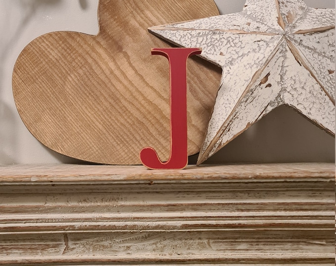 Hand-painted Wooden Letter J - Freestanding - Georgian Font - Various sizes, finishes and colours - 20cm