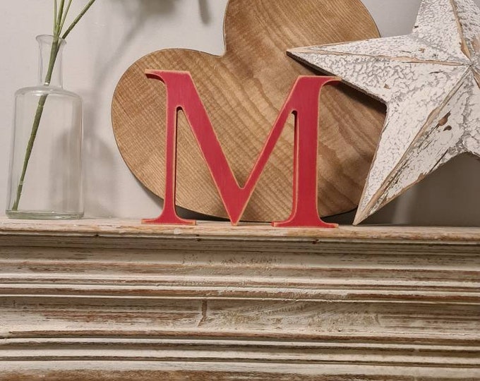 Wooden Letter M -  10cm - Georgian Font - various finishes, standing