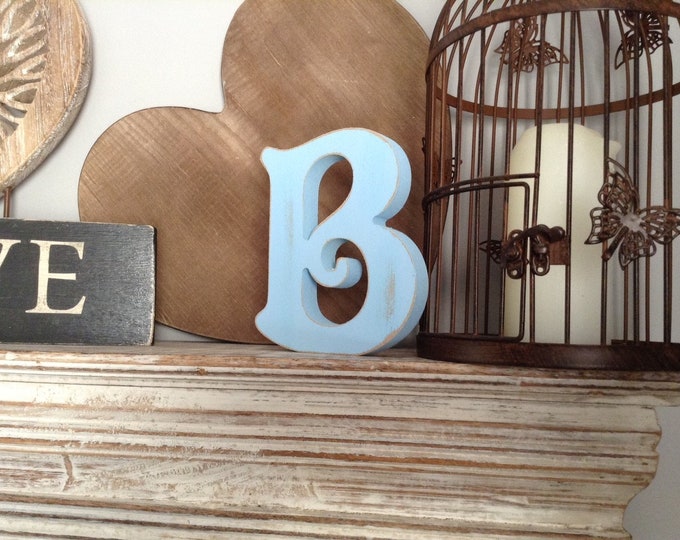 Wooden Letter B – Personalised Name Letter – Nursery Decoration Ideas – Rustic Room Décor – Victorian Style B – Decorative Wooden Sign