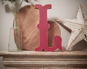 Wooden Letter L – Personalised Name Letter – Nursery Decoration Ideas – Rustic Room Décor – Circus Style – Decorative - 30cm