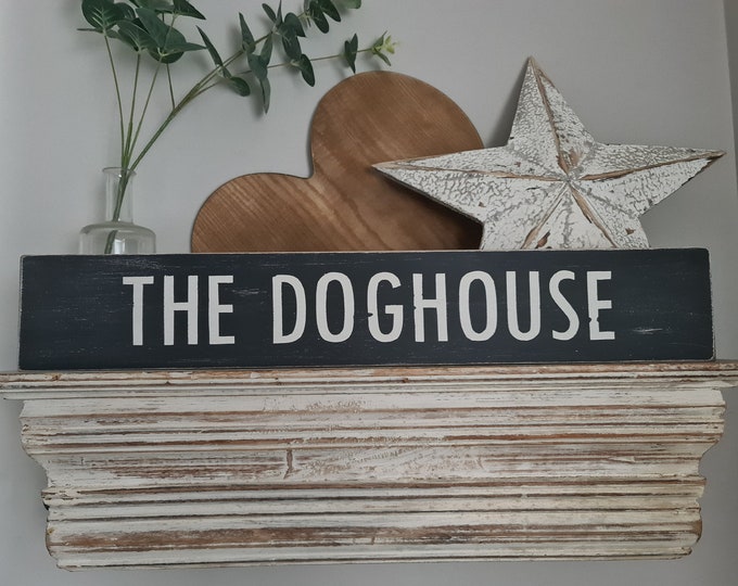 Large Wooden Sign - The Dog House - 60cm - THE DOGHOUSE