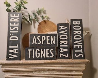 Personalized Ski Resort Sign: Custom Wooden Travel Decor