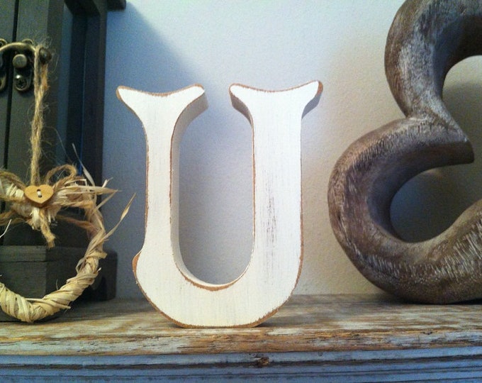 Wooden Letter 'U' - 30cm - Victorian Font - various finishes, standing