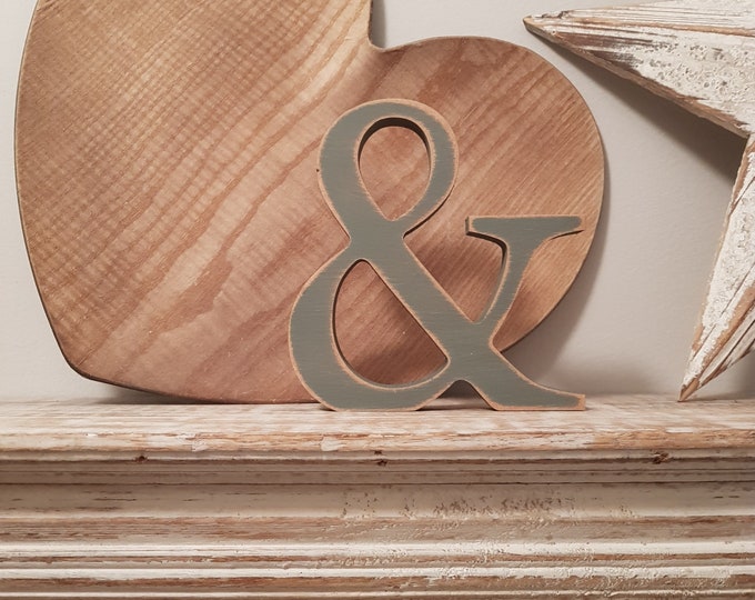 Wooden Letter '&' - ampersand -  25cm - Georgian Font - various finishes, standing