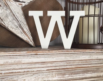 Wooden Letter W: Personalized Nursery Decor, Rockwell Font (15cm)