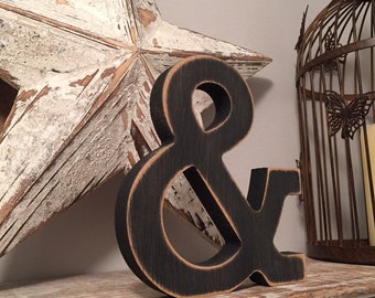 Wooden Ampersand: Rustic Nursery Decor, Rockwell Font (15cm)
