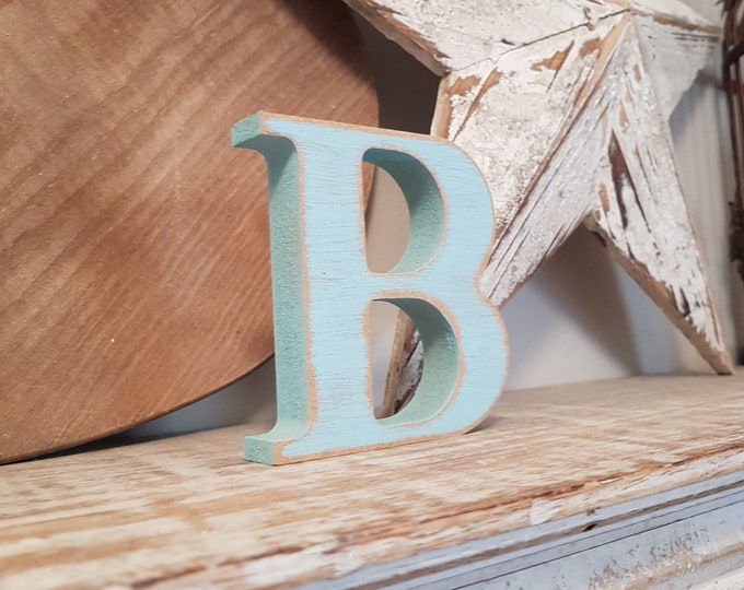 Wooden Letter B – Personalised Name Letter – Nursery Decoration Ideas – Rustic Room Décor – Georgian Bold Style B – Decorative Wooden Sign