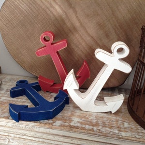 Painted Wooden Anchor - Free-standing - Various sizes and finishes