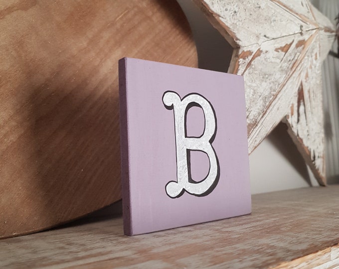 personalised letter blocks, initials, wooden letters, monograms, letter B,  10cm square, hand painted