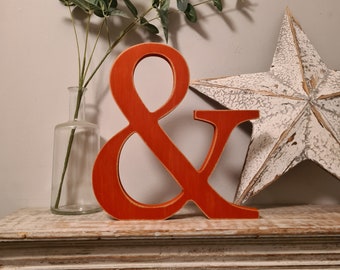 Wooden Letter Ampersand '&' - 15cm - Georgian Font - various finishes, standing