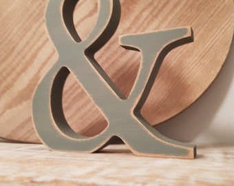 Painted Wooden Letter - & - Ampersand - Georgian Font - Various finishes and colours, standing, 10cm - 30cm