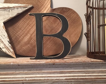 Wooden Letter B - 15cm x 18mm, Freestanding - Georgian Font - Various sizes, finishes and colours