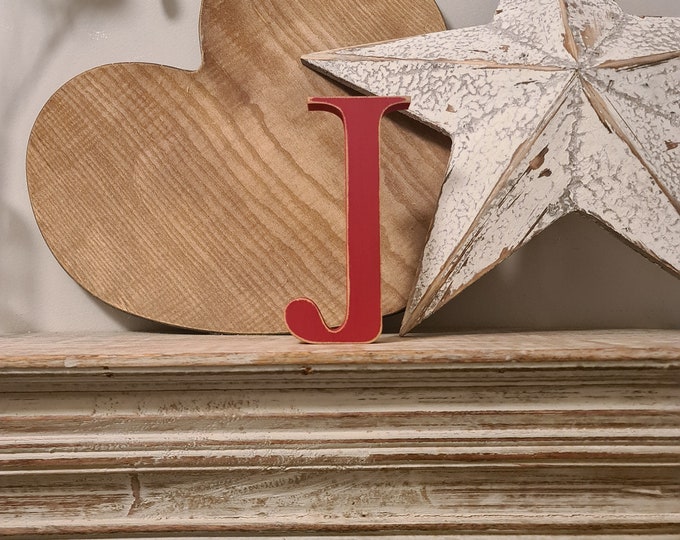 Wooden Letter 'J' -  25cm x 18mm - Georgian Font - various finishes, standing