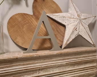 Wooden Letter 'A' -  10cm x 18mm - Georgian Font - various finishes, standing