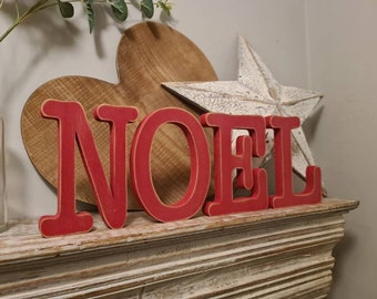 Christmas Hand-painted Wooden Letters - NOEL - 20cm