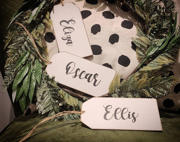 Giant, XL, Gift Tag, Stocking Tag, Custom, Personalised, Name Tag, Hand Lettered, 16cm