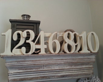 Wedding Table Numbers 1-11 - Handpainted & Freestanding - Set of 13 - 10cm high - Georgia
