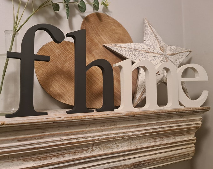 Set of 7 - Wooden lowercase letters- Times Font - various finishes, standing - Set of 7