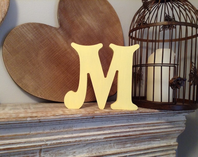 Wooden Letter, Painted Letter - 'M' - 20cm - Victorian Font - various finishes, standing, decorative letter, fun home decor