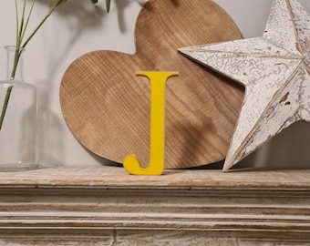 Wooden Letter J -  10cm - Georgian Font - various finishes, standing