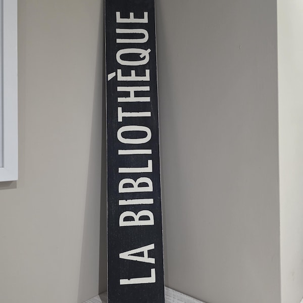 Library Sign Retro Bibliotheque Vintage - Etsy UK