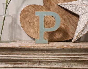 Wooden Letter P -  20cm - Rockwell Font - various finishes, standing