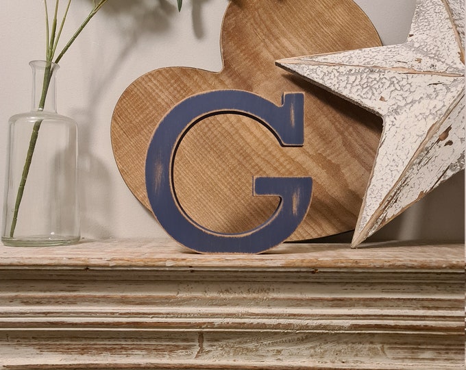 Hand-painted Wooden Letter G - Freestanding - Rockwell Font - Various sizes, finishes and colours - 10cm