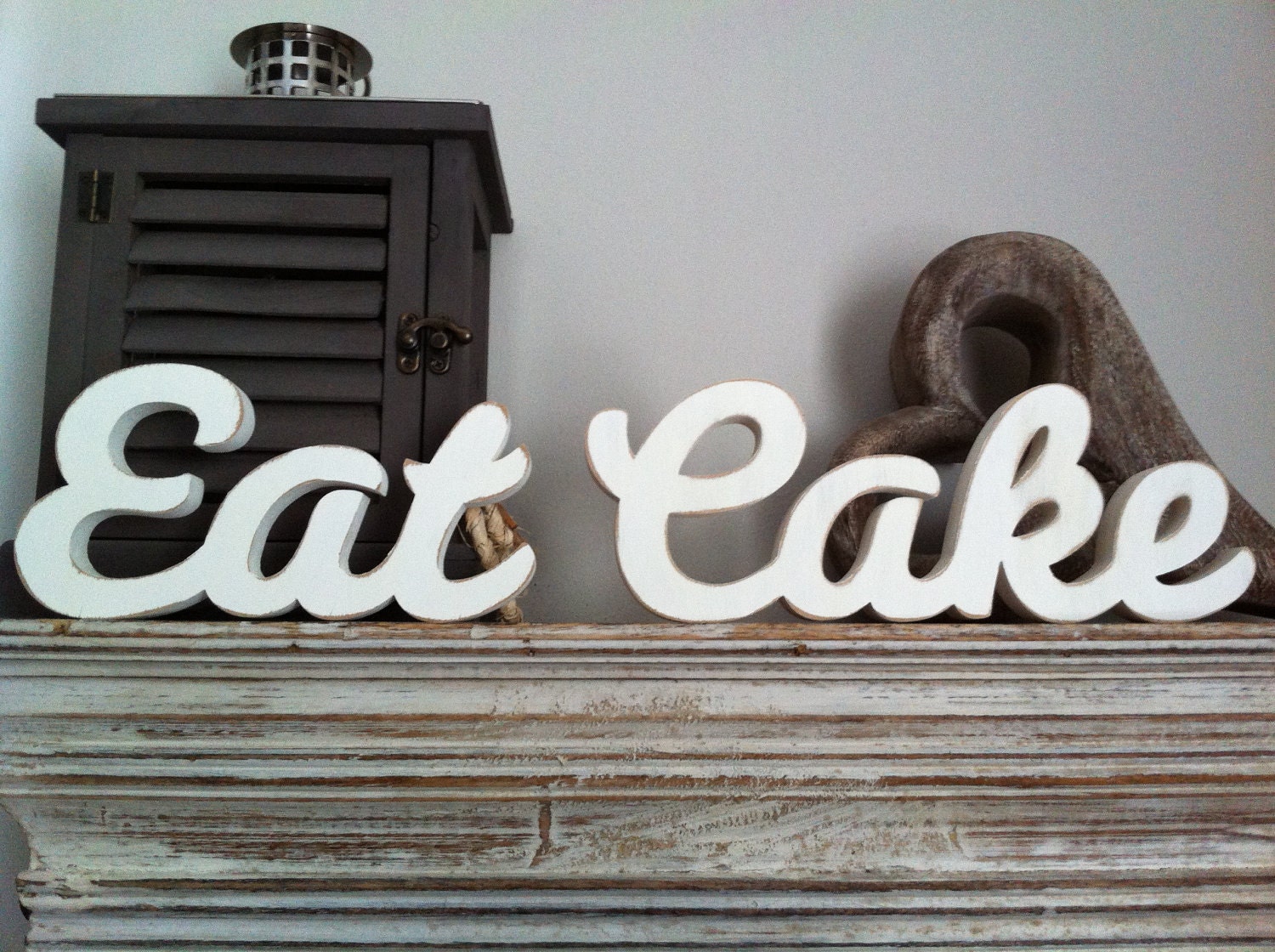 Wooden Wedding Letters Eat Cake Free Standing Script Hand