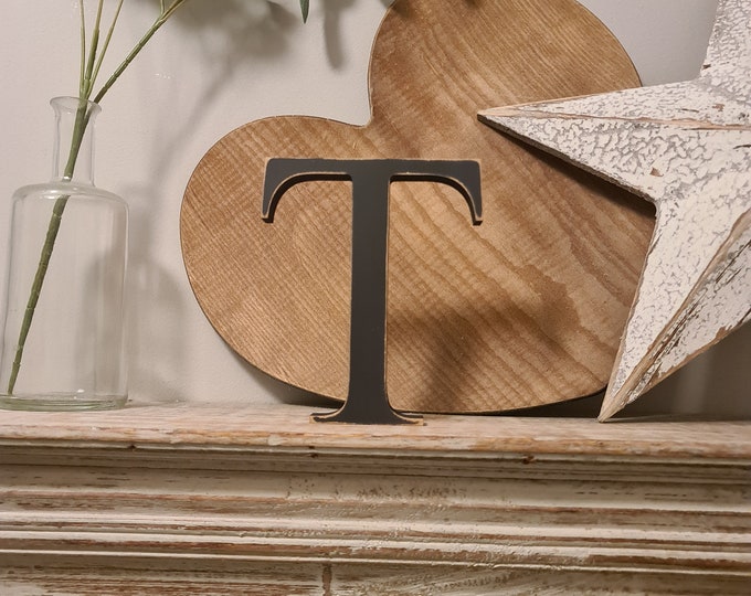 Wooden Letter 'T' -  15cm x 18mm - Georgian Font - various finishes, standing